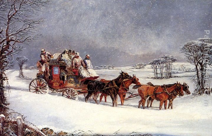 The York to London Royal Mail on the Open Road in Winter painting - Henry Alken The York to London Royal Mail on the Open Road in Winter art painting